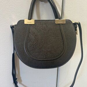 Ripani Dark Grey Small Leather Crossbody